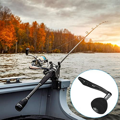 PATIKIL Baitcasting Power Handle, Metal Fishing Reel Handle EVA Knob Grip Replacement Parts for Rocker Arm Accessories - color: Black