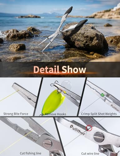 Fishing Gear,Hook Remover Fishing Pliers,Stainless Steel Fishing Tools,Multitool for Saltwater - color: white