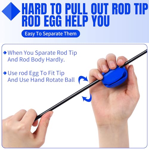 Blueweenly 12 Pcs Portable Silicone Fishing Pole Rod Holder Clips Fixed Ball 5 Holes Multifunctional Rubber Fishing Pole Puller Clips Bike Rod Holder Straps for Travel Ground Car Bike - color: Blue