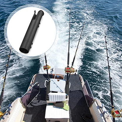 Zhanmai 6 Pcs Fishing Rod Holder Bracket Portable Boat Side Mount Tool Holder Tube Wall Mounted Fishing Pole Holders Fishing Rod Rack with Screws for Boat Kayak Fishing Cooler Trailer, Black