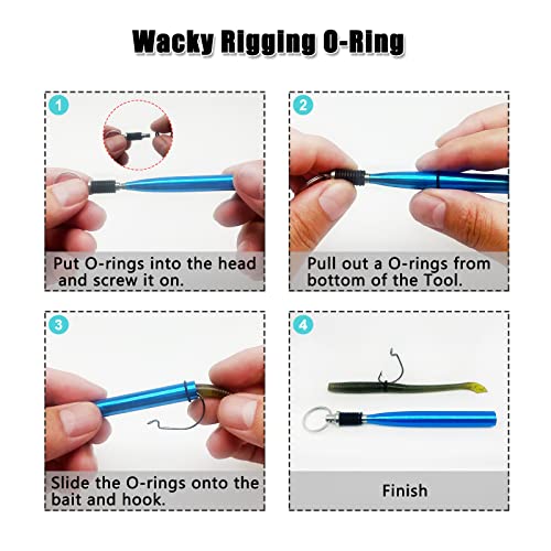 50/131pcs Wacky rig kit,4in Fishing Worms Lures,Wacky Worm Fishing Lure Kit for Bass Trout