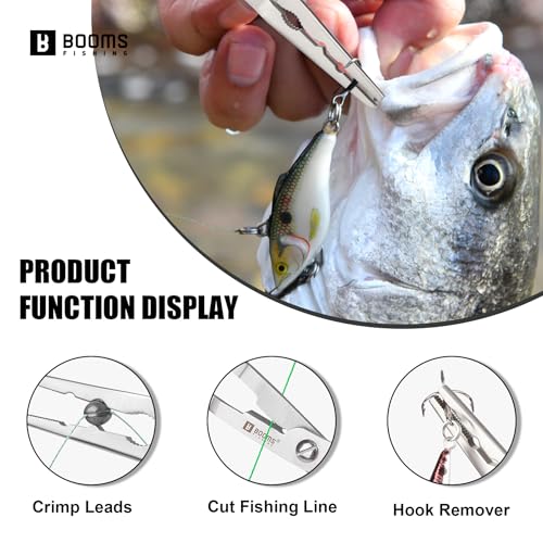 Booms Fishing Hook Remover Pliers, Long Nose, Braid Cutter, Lanyard, Black | Slim Long Nose Helps Reach Deep Hooks With Better Control When Handling Panfish, Trout, Bass and Other Small to Medium Fish - color: Black