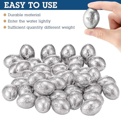 Egg Fishing Sinker Weights Kit Egg Weights Rig Drop Bass Casting Fishing Sinkers Saltwater Freshwater Gear Tackle - size: 4oz