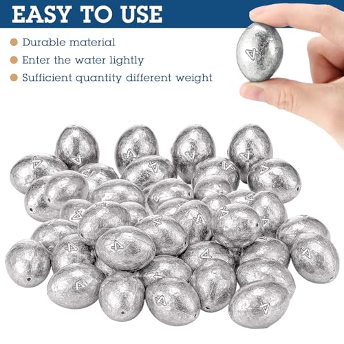 Egg Fishing Sinker Weights Kit Egg Weights Rig Drop Bass Casting Fishing Sinkers Saltwater Freshwater Gear Tackle - size: 4oz