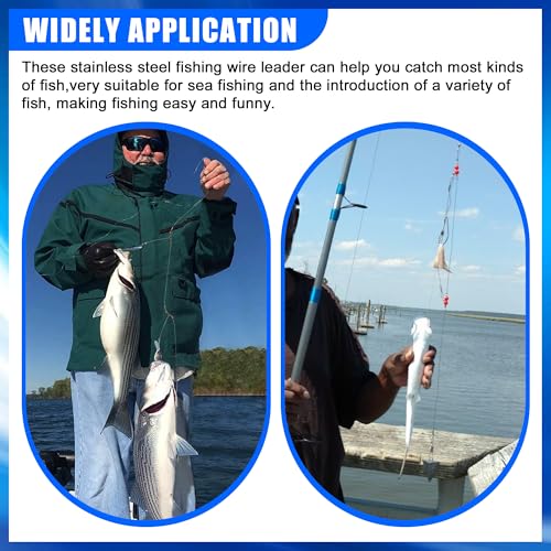 Fishing Leaders Saltwater Tackle Rig Surf Fishing Rigs with Swivel Snaps High Strength Wire Leader Bottom Rigs Fishing Gear Equipment for Lures Bait Hooks - color: White Nylon, style: 1 Arm-12pcs
