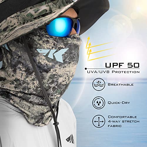 KastKing Sol Armis Neck Gaiter - UPF 50 Face Mask - UV Sun Protection Mask for Men & Women, Fishing, Hiking - color: C: Boulder Camo Origins