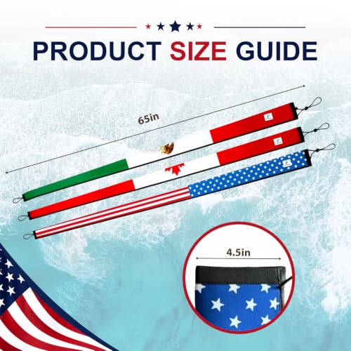 Rod Socks for Fishing Poles, Extra Thick Neoprene Rod Covers, 3 Pack | Fishing Pole Covers Sleeves for 7'-8' Spinning & Fly Rods, 65" L x 4.5" Opening, Hanging Loop & Adjustable Lanyard