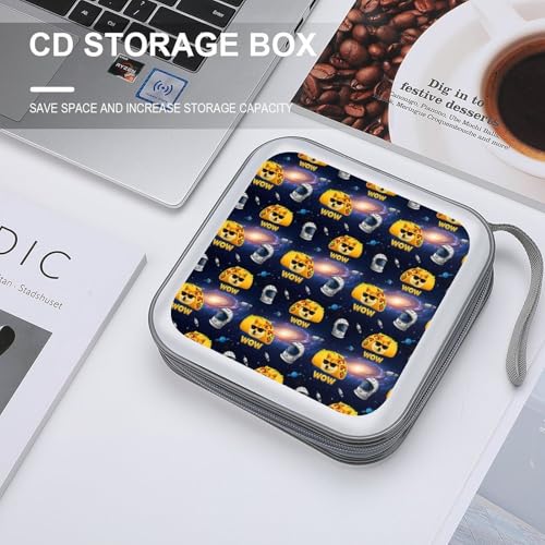 Galaxy Space Shiba Inu Dog CD Cases Holder DVD Storage Case Holders CD DVD Disc Case Storage Wallet Binder, 40 Capacity - color: color764