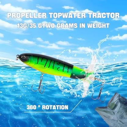 TSKS Fishing Artificial Lures Kit Mixed Including Front Diving Fin Minnow Surface Popper Crank Baits Pencil VIB with Hook and Soft Lures Accessories for Saltwater Freshwater Trout Bass Tackle Gift Set - color: 36pcs