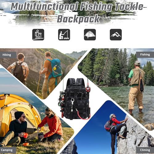 Fishing Tackle Backpack, Military Tactical Backpack Tactical Sling Backpack Bag Fishing Tackle Storage Bag Fish Gear Bag Molle Assault Pack Tactical Hiking Rucksack (Blue) - color: Blue