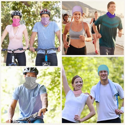 Geyoga Summer UV Protection Cooling Neck Gaiter | Sunscreen Breathable Face Scarf Bandana Mask Neck Gaiter for Outdoor Fishing Hiking Camping - color: Cute Colors