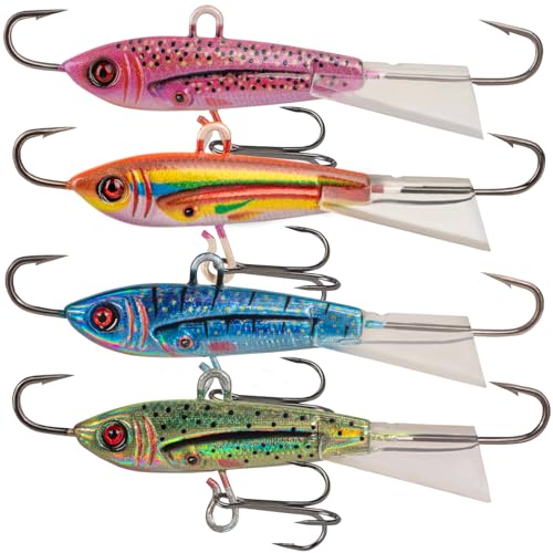 THKFISH Ice Fishing Jigs Ice Fishing Lures Ice Fishing Gear for Crappie, Panfish, Walleye, Bluegill Vertical Jigs Kit Ice Fishing Tackle 4PCS/8PCS 10g(0.35oz) 18g(0.63oz) - color: D style-7g(1/4oz)-4pcs