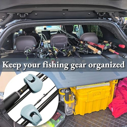 Fishing Rods Belt Rod Straps, Fishing Rod Clip Fit for Casting Rods, Spinning Rods Bass Rod and Fly Rods (4 Color, 4 pcs) (GREY) - color: GREY