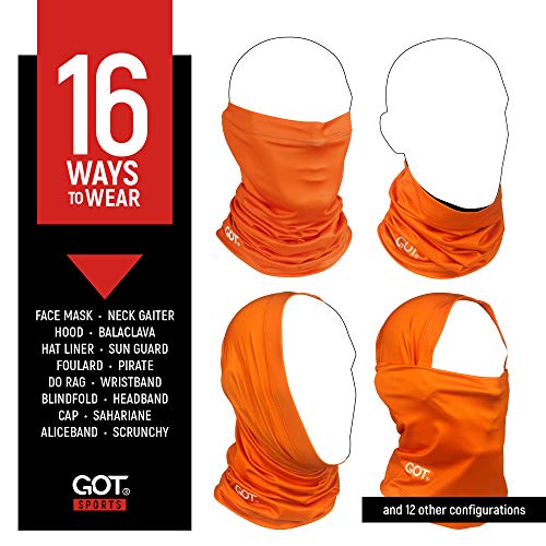 UPF 50+ Fishing Neck Gaiter - UV Face Mask Sun Protection for Men Women | Moisture-Wicking, Quick-Drying, Built-in SPF, UVA/UVB Blocking, Hunting Camo Design, Versatile Headwear - color: Blaze Orange