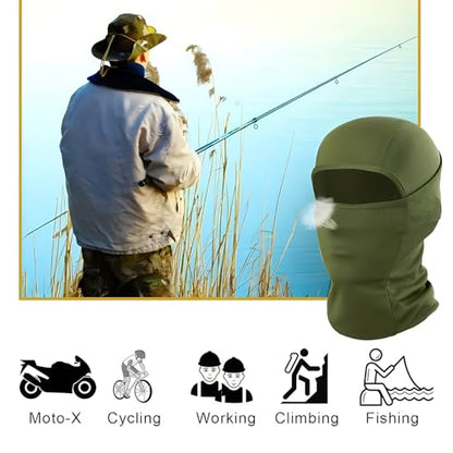 6 Packs Ski Mask Sun UV Protection Hood Breathable, Balaclava Face Mask for Men Women - Motorcycle Fish - color: 6pcs Color M
