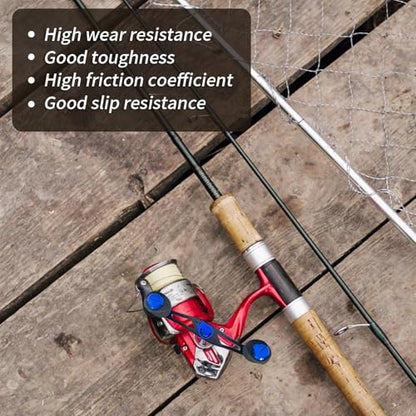 Fishing Reel Handle Fishing Baitcasting Reel Replacement Parts, with EVA Knob and Nut (Black+Blue) - color: Black Blue