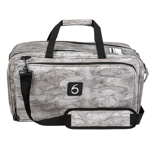 6th Sense – Travel Bait Bag – Large Fishing Tackle Bag with Spacious Main Compartment, Dual Zippered Side Pockets, Water-Resistant Build, and Shoulder Strap (Inshore - Gray) - color: Inshore - Gray