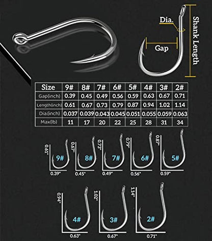 Fishing Hooks Freshwater Saltwater Fish Hooks Bulk Fishing Hooks Set 600PCS Worm Catfish Hooks Fish Gear Equipment Supplies
