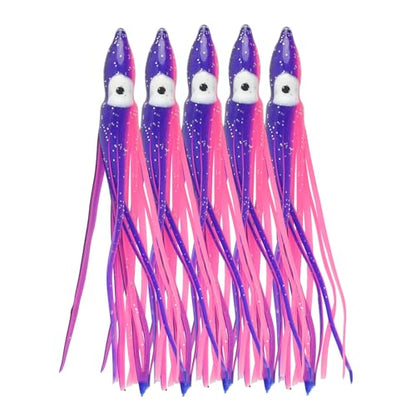 Fishing Squid Skirts Lures Octopus Skirts Trolling Lures Soft Plastic Fishing Tackle Squid Bait for Saltwater Bass Salmon Trout - color: Purple, size: 2.75in - 30pcs