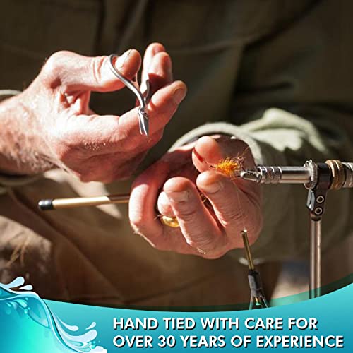 Bead Head Trout & Salmon Eggs, 12 Fly Fishing Lures in Size 12 - Streamer & Steelhead Flies - color: Clown - Multicolor (6pc)
