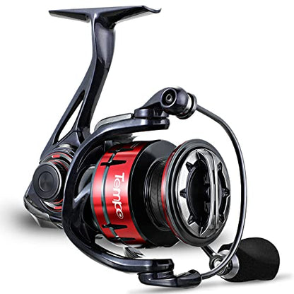 Tempo Expert Ultralight Spinning Reel with Magnesium Body, 6.2:1 Gear Ratio, 41LBs Max Carbon-Fiber Drag, 10+1 BB, Smooth Powerful Freshwater and Inshore Bass & Catfish Fishing, Red