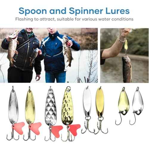CATCHRO 409 Pcs Fishing Lure Kit & Tackle Box Set, Complete Fishing Stuff for Freshwater & Saltwater, Kids Tackle Box with Hooks, Lures & Accessories, Ideal Gifts for Fishermen & All Skill Levels.