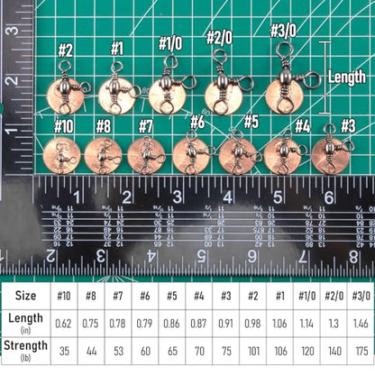 Dr.Fish 30 Pack Fishing 3 Way Swivels, 35-175LB, Three Way Barrel Swivels Fishing Tackle Catfish Rig - size: #3-75LB