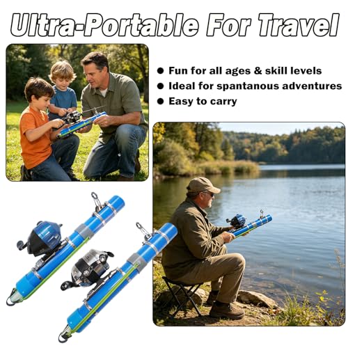 Upgraded Portable Fishing Catapult Rod with Reel, Durable & Lightweight Telescopic Lure & Bait Launcher for Saltwater & Freshwater, - size: XKTSYG-LSYL