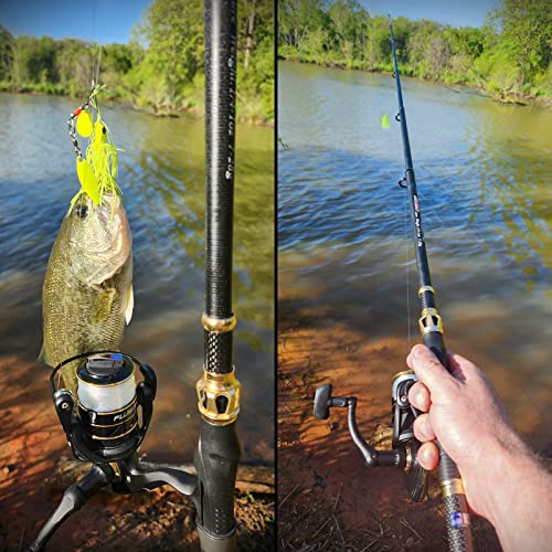 PLUSINNO Fishing Rod and Reel Combo, Telescopic Fishing Pole Kit with Spinning Reel, Tackle Box, Fishing Lures and Travel Carrying Bag, Fishing Gear Gifts for Men - color: Elite Hunter Single Fishing Rod(No Reel &Lure), size: 2.1M 6.89FT