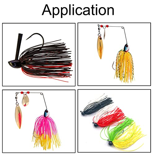 Eupheng 12 Colors Silicone Jig Skirts Fishing Lure Skirt Replacement for Spinnerbaits Bass Buzzbaits DIY Squid Jig Spinner Bait Buzzbaits Accessories - color: 12PC 8873 Umbrella Sensation Skirts