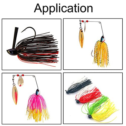 Eupheng 12 Colors Silicone Jig Skirts Fishing Lure Skirt Replacement for Spinnerbaits Bass Buzzbaits DIY Squid Jig Spinner Bait Buzzbaits Accessories - color: 12PC 8873 Umbrella Sensation Skirts