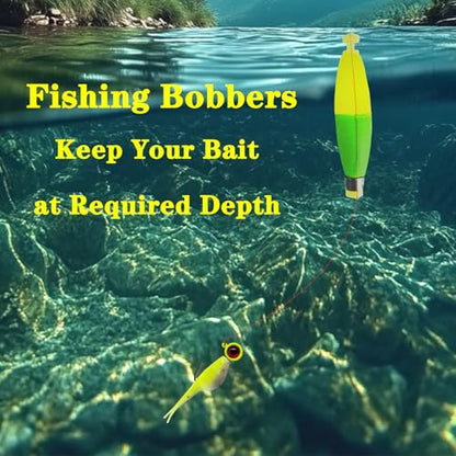 Weighted Bobbers for Fishing Floats EVA Foam Snap-on Fishing Bobbers for Crappie Bluegill Panfish Trout Catfish Bass 10 Packs - size: 1.5"