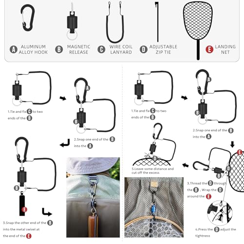 SF Fly Fishing Landing Net Soft Rubber Mesh Trout Net Catch and Release Net - style: Square Head Combo C
