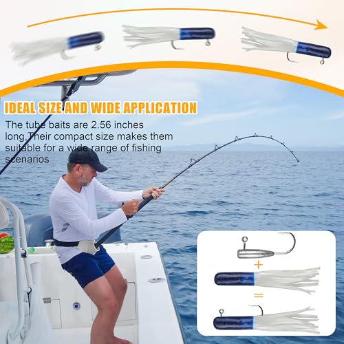 Crappie Jigs Kit with Tube Baits,Soft Plastic Crappie Lures Grub Worm Swimbaits and Tube Jig Heads Hook for Bass Panfish Trout Fishing Freshwater Saltwater