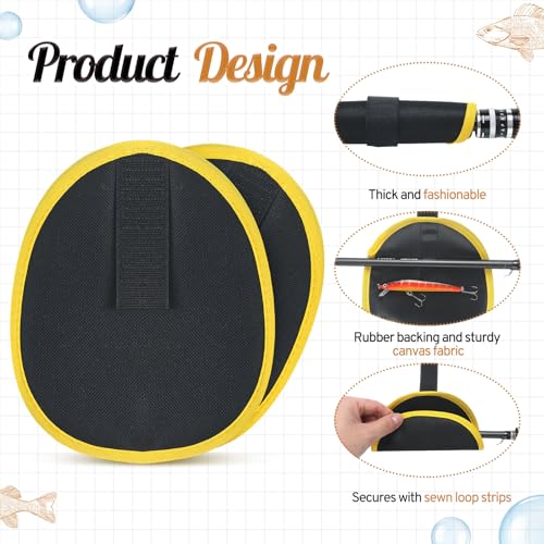 Tioncy 6 Pack Fishing Lure Covers 6 Inch Bait Gloves Lure Wrap Fishing Hook Cover Easily See Bait Storage Protector Guard to Keep Fishermen Safe for Rod - color: Yellow