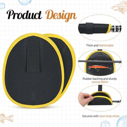 Tioncy 6 Pack Fishing Lure Covers 6 Inch Bait Gloves Lure Wrap Fishing Hook Cover Easily See Bait Storage Protector Guard to Keep Fishermen Safe for Rod - color: Yellow