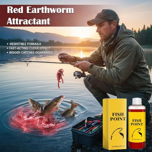 Red Worm Liquid,Concentrated Fish Attractant Liquid,Fishing Bait Scent Attractant, Fast-Acting Red Worm Bait Additive for Freshwater Fishing and More, Enhances Scent & Improves Bite Response,100ml