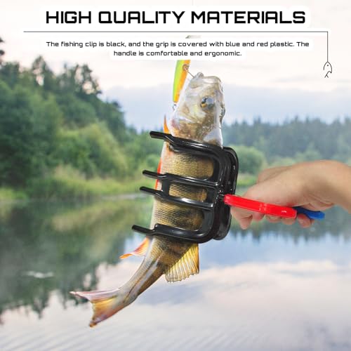 3 Claw Fish Gripper,Fish Claw Gripper, Metal Fish Control Clamp,Multifunctional Three Teeth Fishing Pliers Gripper,Fish Fishing Accessories, Black
