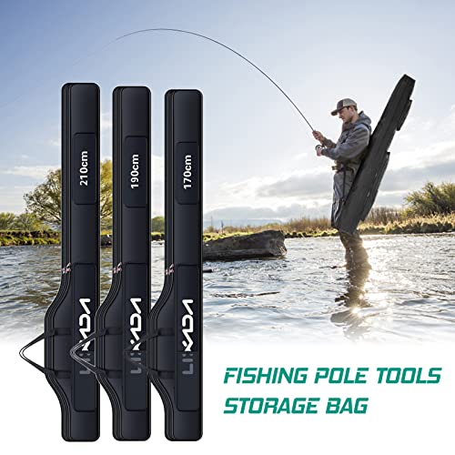 Lixada Fishing Rod Case - Portable Folding Pole and Reel Storage Bag, Gears Organizer - size: 210cm