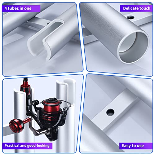 Fishing Rod Holder Aluminum, 3/4 Link Tube， Aluminum3/ 4 Rod Rack, Suit Boats & Yacht