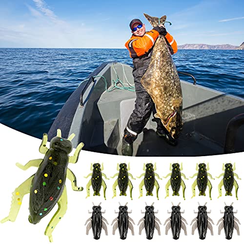 40 Pcs 2 Colors Black Cricket Shape Fishing Soft Lures Super Simulate Insect Artificial Bait