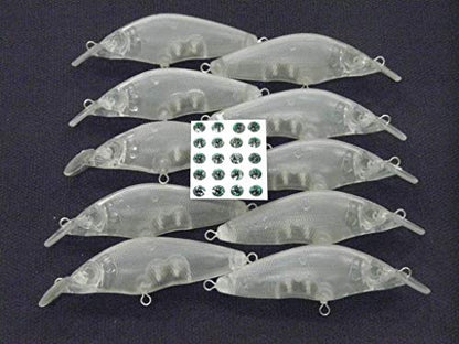 10 Blank Unpainted Minnow Crankbait Topwater Lipless Jerkbait Fishing Lures V3 - color: UPM583P10
