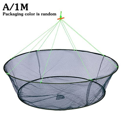 Foldable Drop Fishing Landing Net Crayfish Shrimp Catcher Tank Casting Network Trap Mesh Crab Prawn Bait Cage Eels Mesh for Fish