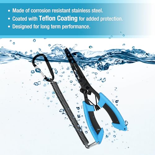 Mossy Oak Fishing Tools Kit- Fishing Plier, Fish Lip Gripper, Multifunctional Fishing Hook Remover with Lanyards Sheath, Saltwater Resistant Fishing Accessories & Equipment, Fishing Gifts for Men - style: 2pc fishing tool kit