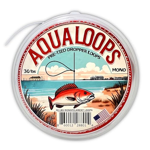 Pre-Tied Dropper Loops - 30Lbs Monofilament - 80 Loops 12 inches Apart - Made in USA