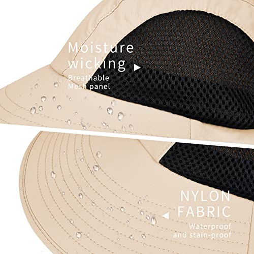 Sun Hat for Men Women with Neck Flap,UPF 50+ UV Protective Hiking Fishing Hats,Wide Brim Sun Hat for Women&Men - color: 1pack-beige