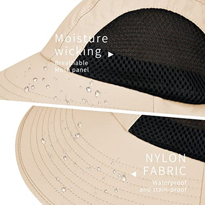 Sun Hat for Men Women with Neck Flap,UPF 50+ UV Protective Hiking Fishing Hats,Wide Brim Sun Hat for Women&Men - color: 1pack-beige