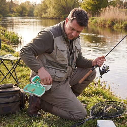 Insulated Live Bait Holder Waist Mounted Dual Layer Fishing Bait Bucket Container with Lid and Lock Portable Plastic Lure Worm Storage Tackle Box, Keeps Baits Fresh and Alive - style: Simple Style