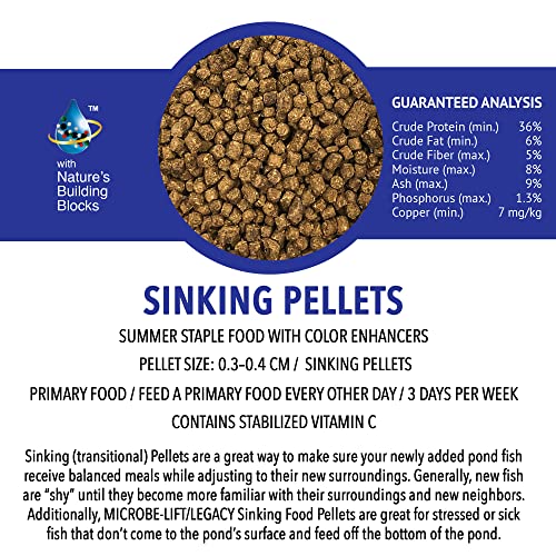 MICROBE-LIFT MLLSPLG Sinking Fish Food Pellets for Ponds, Water Gardens, and Fountains, for Live Goldfish and Koi, 5.75 Pounds - size: 5.75 Pound (Pack of 1)