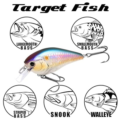 LUCKY CRAFT LC 1.5 Silent Squarebill Crankbait Fishing Lure, 2-3/8", Bass Fishing Lures for Freshwater, Hard Crankbait with Treble Fishing Hooks, Fishing Accessories - color: 151 MS Gun Metal Shad